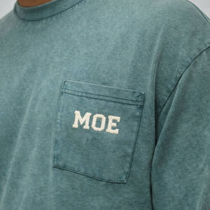 Camiseta de Manga Larga para Hombre, Lavada, de Algodón, con Bolsillo, Corte Relajado, Fabricación de Ropa al por Mayor con Etiqueta Privada OEM - Product Image 3