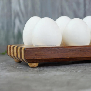 Porta Huevos de Madera Maciza Ecológico, Apto para Lavavajillas, Organizador de Huevos para Encimera de Cocina, Estilo Rústico, para Huevos Frescos - Product Image 3