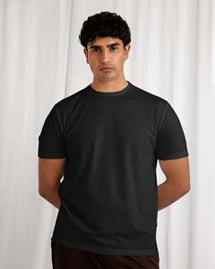 Camiseta de Manga Corta para Hombre, Corte Holgado, Informal, Lisa, de Color Sólido, Proveedor de Marca Personalizada - Product Image 1