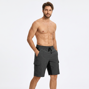 Shorts de sport pour hommes, coupe slim, coupe droite, séchage rapide, avec logo, taille mi-haute élastique, en toile, pour l'été, personnalisables, 5 pouces, vente en gros, pour la gym et le basketball - Product Image 3