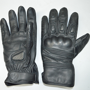 Genuine Cowhide Leather Unisex Full Finger Racing <b>Gloves</b> Reverse Stitched Knuckle Touchscreen Protection Lightweight Breathable - Product Image 6