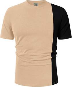 Camisetas Casuales para Hombre, Cuello Redondo, Camisetas de Color en Contraste, Camisetas de Manga Corta con Bloques de Color - Product Image 5