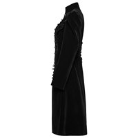 Manteau de fête gothique rétro noir en velours avec broderie symétrique et empiècements en dentelle pour femme style punk