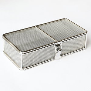 Cesta de malla metálica de acero inoxidable HC-HH-48 con tapa para instrumentos manuales, organizador de instrumental dental y hospitalario - Product Image 6