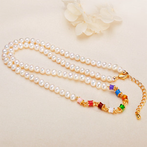 Caja de Regalo para el Día de la Madre y el Día de la Mujer 2025, Collar y Aretes de Plata S925 con Perlas de Agua Dulce de 8-9 mm Libres de Nucleares, Joyería de Moda con Cuentas - Product Image 1