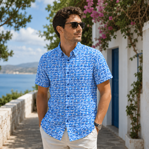 Venta al por Mayor de Nuevas Blusas Hawaianas de Verano para Hombre, Camisas con Estampado Playero de Secado Rápido, Tops de Manga Corta para Hombre - Product Image 2