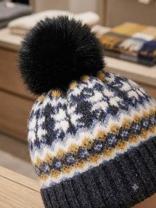Unisex <b>Fair</b> <b>Isle</b> Knit Beanie Pom Pom Winter <b>Hat</b> 100% Acrylic Soft Stretch for Outdoor Casual Wear - Product Image 4