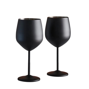 Rose Gold Stainless Steel Metal Wine Goblet Shatterproof Barware Gift <b>Box</b> Set Of 2 - Product Image 3