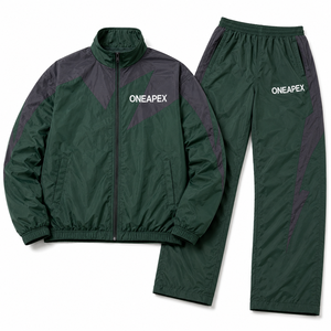 Ensemble de survêtement coupe-vent vert et noir pour homme, veste de sport légère, pantalon de jogging, tenue de sport streetwear - Product Image 6