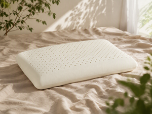Oreiller ergonomique en latex naturel avec housse rafraîchissante, hypoallergénique et amovible, design moderne pour lit - Product Image 1