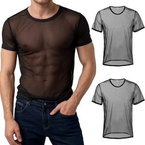 Camisetas Deportivas Negras de Cuello Redondo, Ajustadas, Casuales, para Gimnasio, Transpirables, Hechas a Medida, en Oferta - Product Image 1