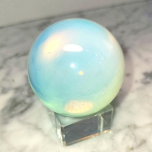 Natural Opal Crystal Sphere <b>Glass</b> Base Healing Gemstone Ball Eco-Friendly Buddhist Theme Easter Home Decor Meditation Spiritual - Product Image 5