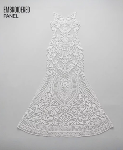Vintage Royal Embroidery Fabric with Front & Back <b>Panel</b> - Product Image 3