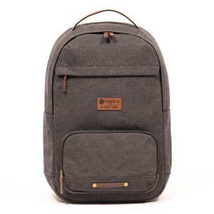 Gray Laptop <b>Backpack</b> GRS Cotton GRS PU Leather Fashion Casual <b>Computer</b> <b>Backpack</b> with Genuine Leather LOGO - Product Image 1