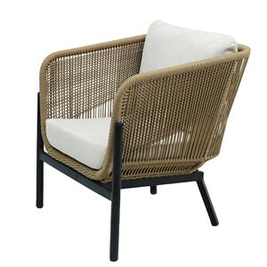 Venta caliente elegante sillón acogedor marco de metal con cojín de cuerda diseño moderno con mechones para el hogar muebles de sala de estar - Product Image 1