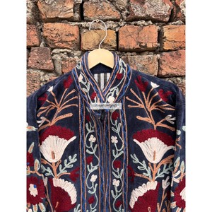 Wholesale Suzani Jacket Handmade Velvet Jacket Floral Embroidery Jacket With Inside Cotton Lining Boho Chic Jacket - Product Image 4