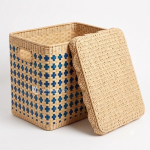 Panier de rangement en jacinthe d'eau naturelle tendance 2026, panier tissé durable pour la lessive, les jouets, les vêtements et l'organisation de la maison - Product Image 2
