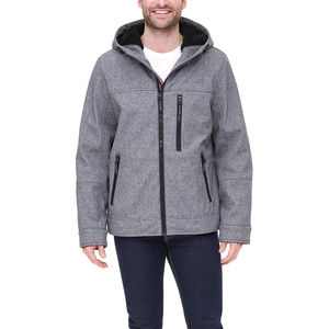 Chaqueta Acolchada con Capucha para Hombre, Color Gris, Forro Polar Cortavientos, Cierre de Cremallera, Estilo Casual para Invierno, Corte Regular, Color Sólido, Deportiva, 220g - Product Image 6