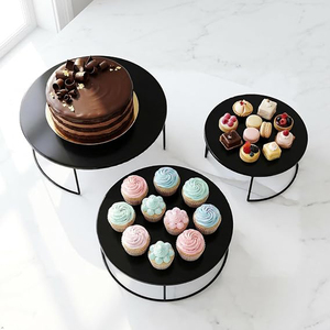 Ensemble de 3 supports à gâteau en métal en forme de demi-cercle, présentoir pour table de desserts, parfait pour les baby showers, les mariages, les anniversaires - Product Image 6