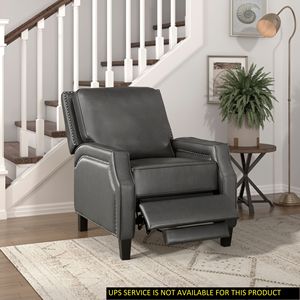 Poltrona Reclinabile Moderna con Cuscino Grigio, Meccanismo di Reclinazione Automatica, Stile Transizionale per Arredamento Soggiorno - Product Image 1