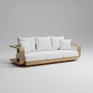 Elegant Cassandra Outdoor Sofa <b>Set</b> Durable Teak Wood Frame Minimalist Design Sophisticated Patio Seating Commercial Villa - Product Image 6