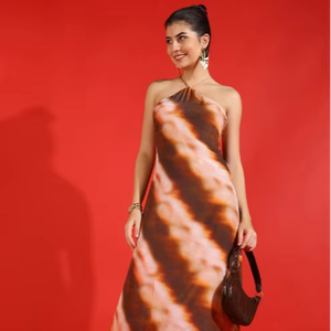 Vestido Ajustado con Estampado Tie Dye de Poliéster, Elegante, Informal, para Fiesta, Ligero, Cómodo, Moda de Verano, Reciclado - Product Image 3