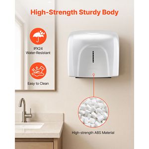 Asciugamani Elettrico Domestico 1300W Automatico ad Alta Velocità con Filtro HEPA, Asciugatura Rapida, Costruzione Premium in ABS, AC110 - Product Image 6