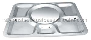 Assiettes à dîner plateau rond de service plateau de désordre oriental en acier inoxydable vente en gros de métal restaurant maison hôtel utilisation en acier inoxydable - Product Image 3