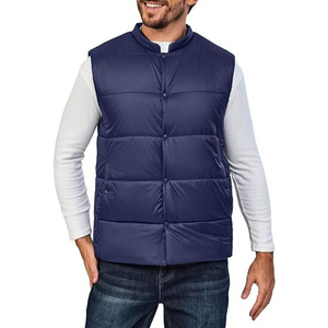 New Custom Lightweight Canvas Quick Dry Breathable Waistcoat Warm Bubble <b>Packable</b> Sleeveless Winter Men Puffer Vest Plus Size - Product Image 4