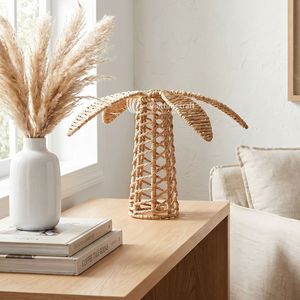 Paper Rope Palm <b>Tree</b> <b>Tabletop</b> Decor Luxury Wicker Tropical Desert Centerpiece Art Sustainable Boho Coastal Sculpture Handmade - Product Image 4