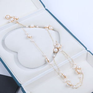 Collier long en perles d'eau douce empilées, ciel étoilé, élégant, tempérament simple, accessoires polyvalents - Product Image 3