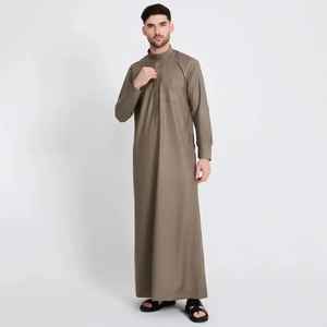 Thobes de qualité supérieure pour hommes, style Qatar et Dubaï, avec des coutures élégantes, vêtements musulmans islamiques, Thobe Jubba Kaftan Abaya pour hommes - Product Image 3