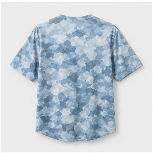 Custom Glacier <b>Blue</b> Crystal Chip Camouflage Print <b>Mens</b> Short Sleeve Crew Neck T-<b>Shirt</b> MTS-CAMO-0021 - Product Image 3