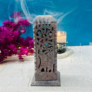 Handmade Elephant Black Marble Incense <b>Stick</b> Holder Agarbatti Stand Candle Burner for Home Decor Soapstone Puja <b>Diffuser</b> - Product Image 1