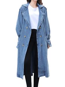 Chaqueta vaquera larga clásica para mujer, elegante, de gran tamaño, versátil, hasta la rodilla, capas de moda, ropa de calle Vintage esencial - Product Image 5