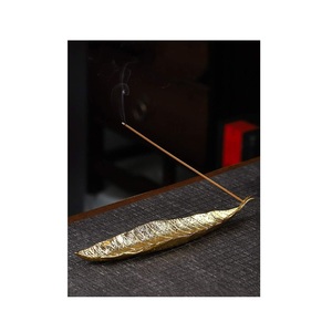 Realistic Bronze Leaf Incense <b>Stick</b> Holder Antique Metal Bodhi Leaf Ash Catcher for Tea Room & Yoga Studio Zen Meditation - Product Image 4