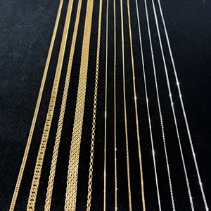 Collar de Cadena de Oro Real de 18K y Platino de Murao Japan, Joyería Unisex de Oro Amarillo Sólido, Cadena de Alta Calidad para Hombres y Mujeres - Product Image 1