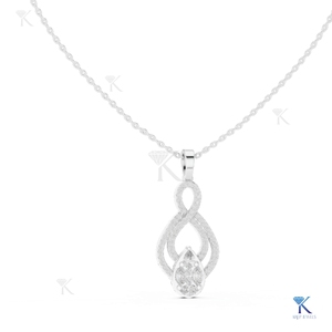 Collier pendentif en or massif 14K 18K avec diamant de laboratoire taille marquise, motif infini, bijou de mariée raffiné pour femme, cadeau de fête - Product Image 3