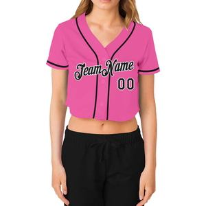 Lightweight Women Crop <b>Baseball</b> Jersey Sublimated Mesh Breathable Anti-Wrinkle Quick Dry Customizable High Quality Wholesale - Product Image 2
