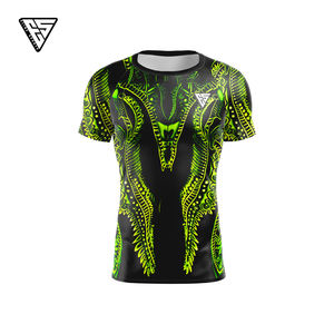 Camiseta de Compresión Personalizada ODM Unisex para Grappling, MMA, Jiu Jitsu, Rash Guard |   Camiseta de Manga Corta Personalizada Anti-UV de Spandex/Poliéster 220g - Product Image 3