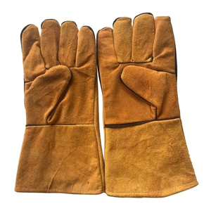 Gants TIG en cuir de vachette de haute qualité, prix de gros, 14 pouces, doublure en coton, protection contre les éclaboussures de métal fondu, pouce entièrement recouvert, longs - Product Image 6