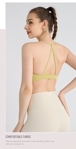 Soutien-gorge de sport pour femme, coupe courte, dos en Y, pour yoga et course, avec coussinets amovibles, sans armatures, en tissu interlock lisse, personnalisable - Product Image 6