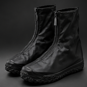 Bottes de moto Aultra One Enterprises imperméables à boucle auto-agrippante noires à bout fermé en cuir véritable couleur unie légères et respirantes - Product Image 6
