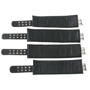 Heavy Duty <b>Leather</b> Wrist Cuffs with <b>Rivets</b> and D Rings - Product Image 4