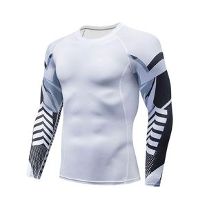 Maillot de compression bleu roi à manches longues, sublimé, haute performance, pour le sport, avec tissu extensible - Product Image 2