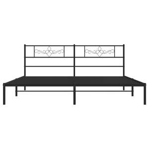 Cadre de lit en acier noir thermolaqué de 76 x 80 pouces, lits en métal - Product Image 5