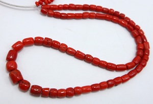 Perles tubulaires lisses en corail rouge italien naturel, pierres précieuses en vrac pour la fabrication de bijoux, vente en gros - Product Image 4