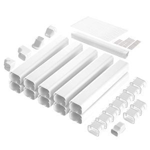 Copertura decorativa in PVC per tubi di condizionatori domestici, set da 3 pollici di larghezza x 17,7 piedi di lunghezza, compatibile con 10 condotti dritti - Product Image 1
