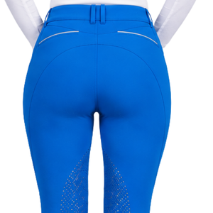 Leggings de equitación para mujer, color azul real, cintura alta, elásticos, con agarre completo de silicona, pantalones de equitación para competición - Product Image 5