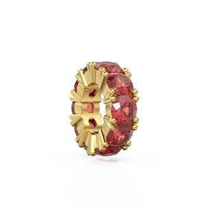 Breloque ronde en or italien 14 carats avec rubis rouge, Breloque roue en rubis rouge, Support de breloque ronde, Bague d'éternité ronde en rubis rouge pierre de naissance de juillet - Product Image 1